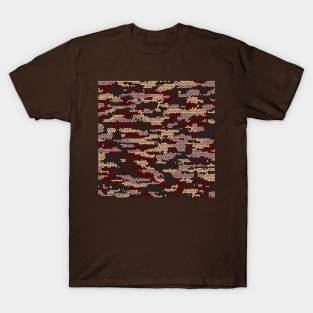 Camo Pattern - Maroon Grey wheat T-Shirt